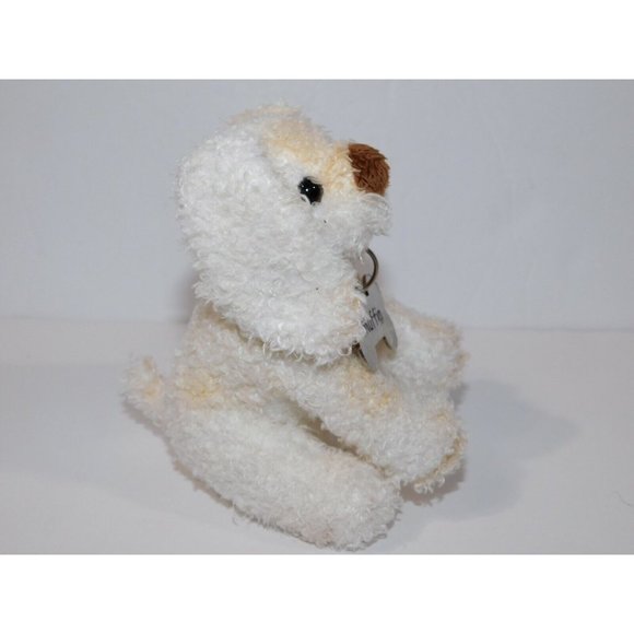 Blankets & Beyond White Cream 5" plush Puppy Muffin w Tag Collar - Picture 7 of 8